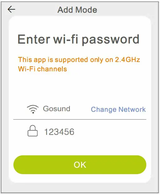 Enter wi-fi password