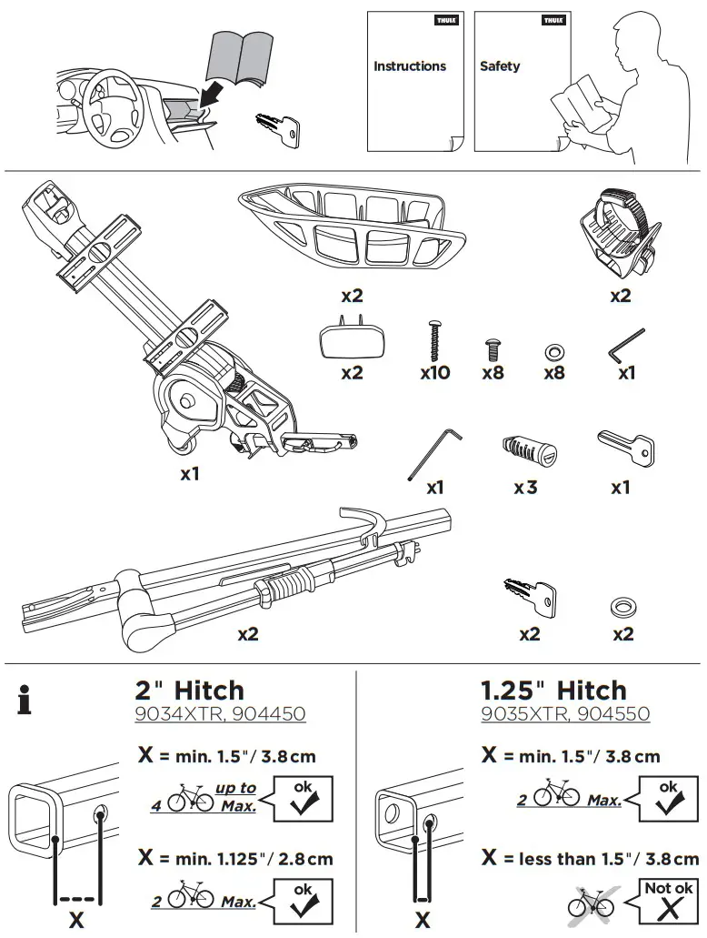 THULE 9034XTR Hitch Bike Rack E-Bike Compatible - fig 1