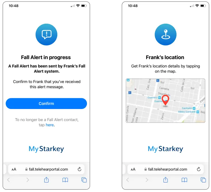 Starkey QUICKTIP Fall Detection and Alerts App - overview 2