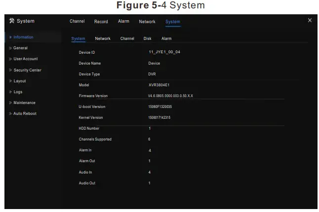 SUNELL SN-XVR3804E1 Digital Video Recorder - Front pane 9