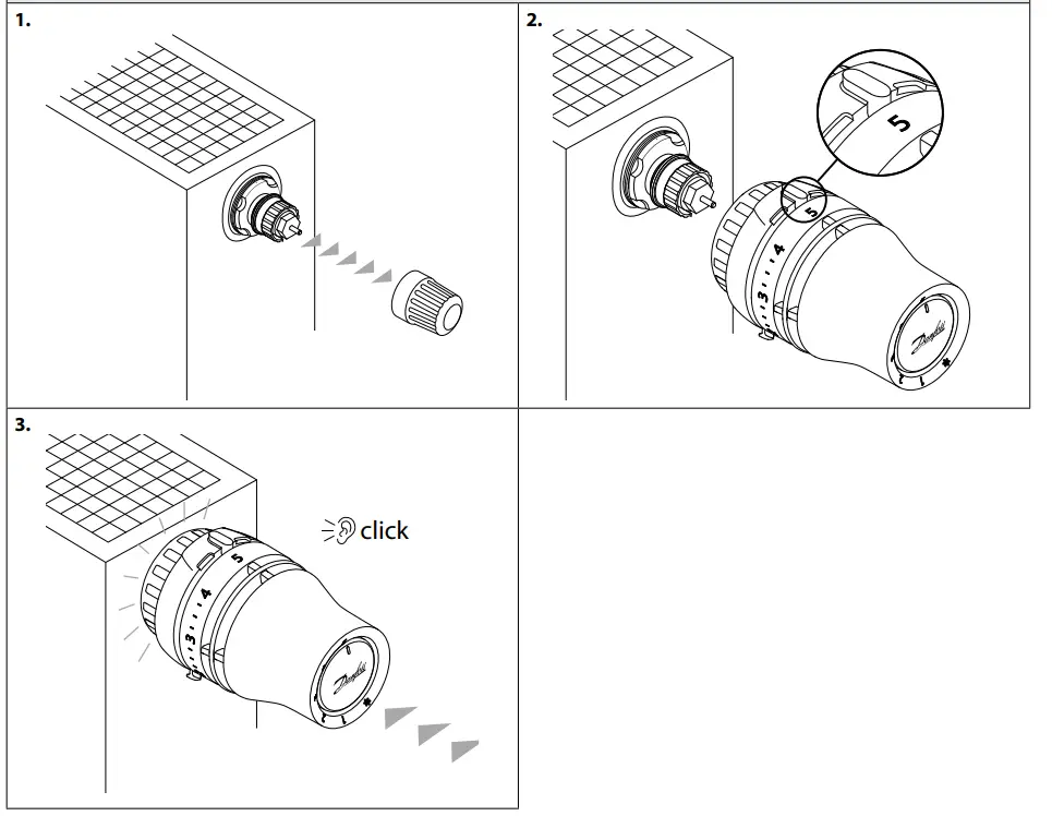 Danfoss Redia RA click Thermostatic Sensors - Installation 1