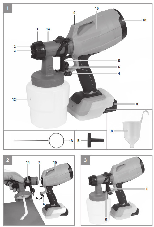 Einhell TC-SY 18 60 Li Cordless Paint Spray System - Fig1