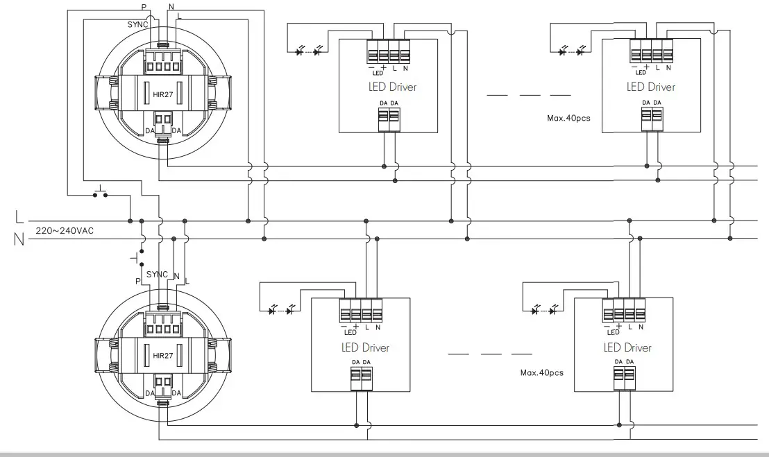 HYTRONIK HIR27 Flush Mount Sensor-. Wiring Diagramel