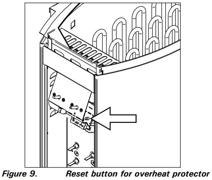 HARVIA BC45 Electric Sauna Heater - Reset button