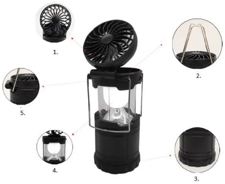 LUMME 12475 Camping Lamp with Fan - fig