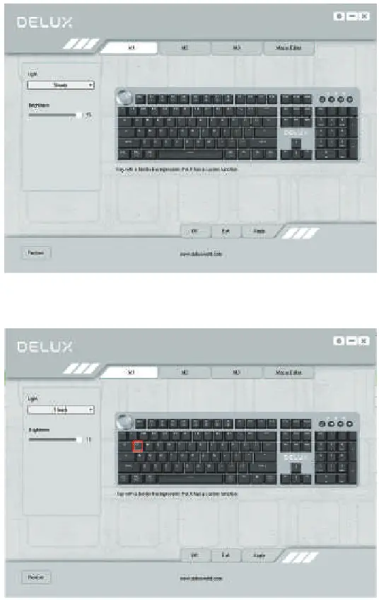 DELUX KS100 Mechanical Keyboard - settings 1