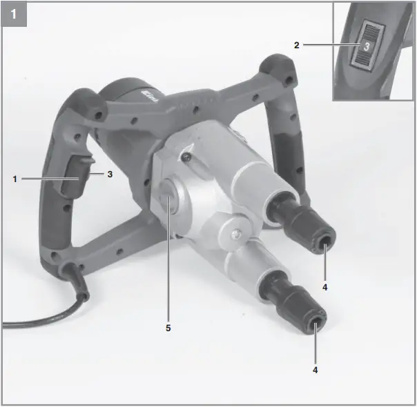 Einhell TE-MX 1600-2 CE Twin Paint and Mortar Mixer - Fig. 1