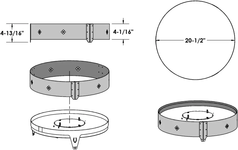 KINGSMAN FP20SSRT Stainless Steel Ring Dimensions