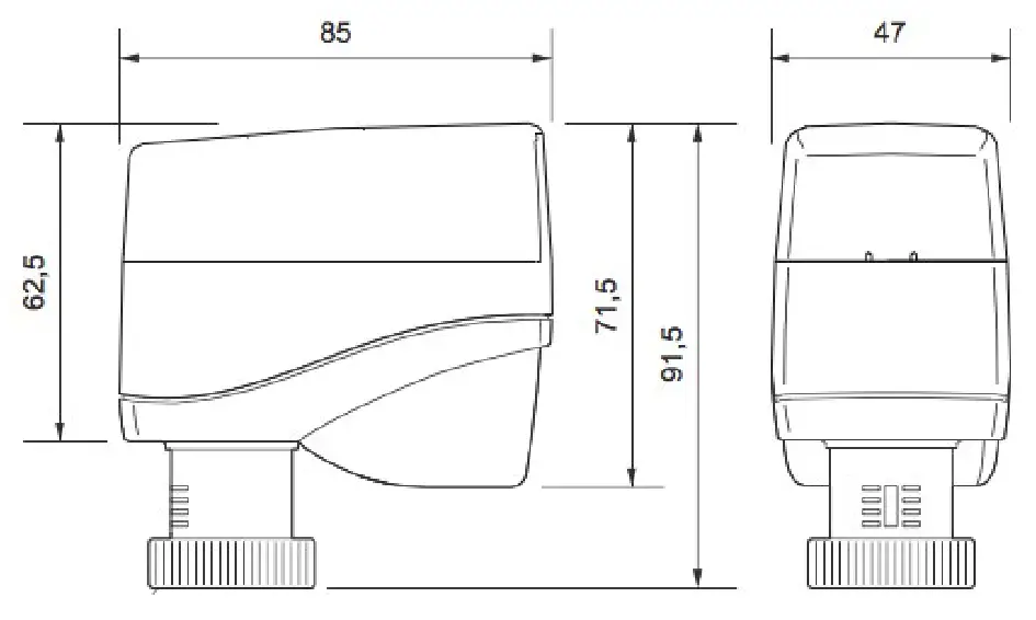 MAGNUM M9-MD15 Intelligent Valve Actuator - Dimensions