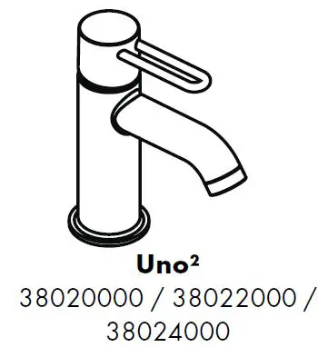 Hansgrohe Uno² 38020000 Axor Single Lever Basin Mixer Instruction Manual Hansgrohe Uno² 38020000 Axor Single Lever Basin Mixer Instruction Manual