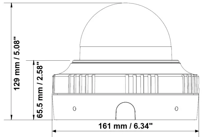 FLIR CM-6405-11-IA Quasar Premium Mini-Dome Cameras - Dimensions