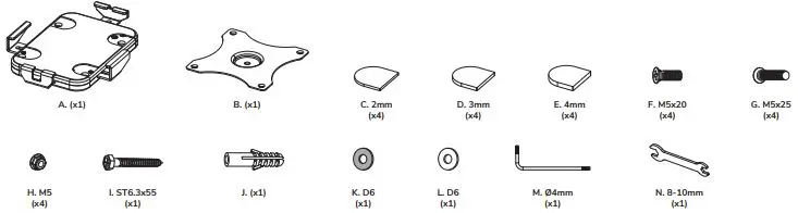Neomounts WL15-625WH1 Table Mount-FIG3