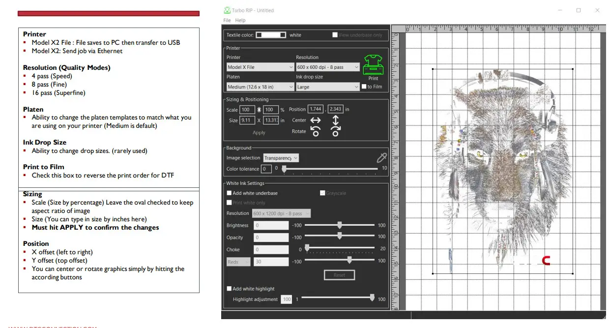 DTG Connection X2 Printer - PLACING 2