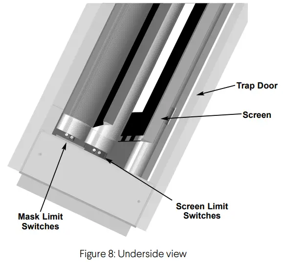 Stewart FILMSCREEN Stealth Medio V6 H6 Retractable Above Ceiling Screen System with Trapdoor - Underside view
