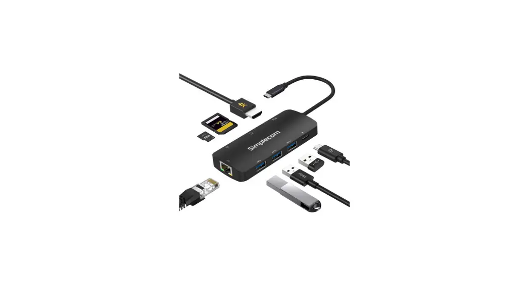 Simplecom Cht580 Usb C 8 In 1 Multiport Adapter User Manual
