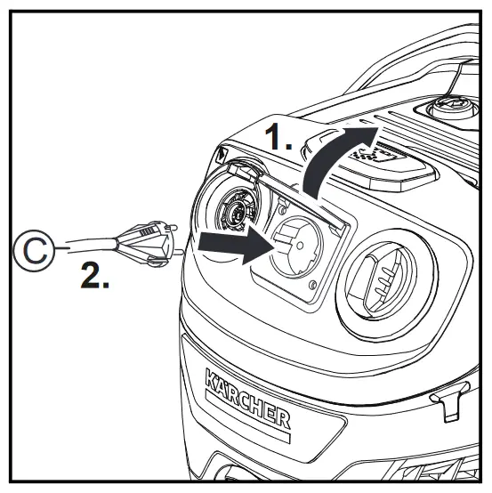 KARCHER WD 5 P Wet or Dry Vacuum Cleaner - socket
