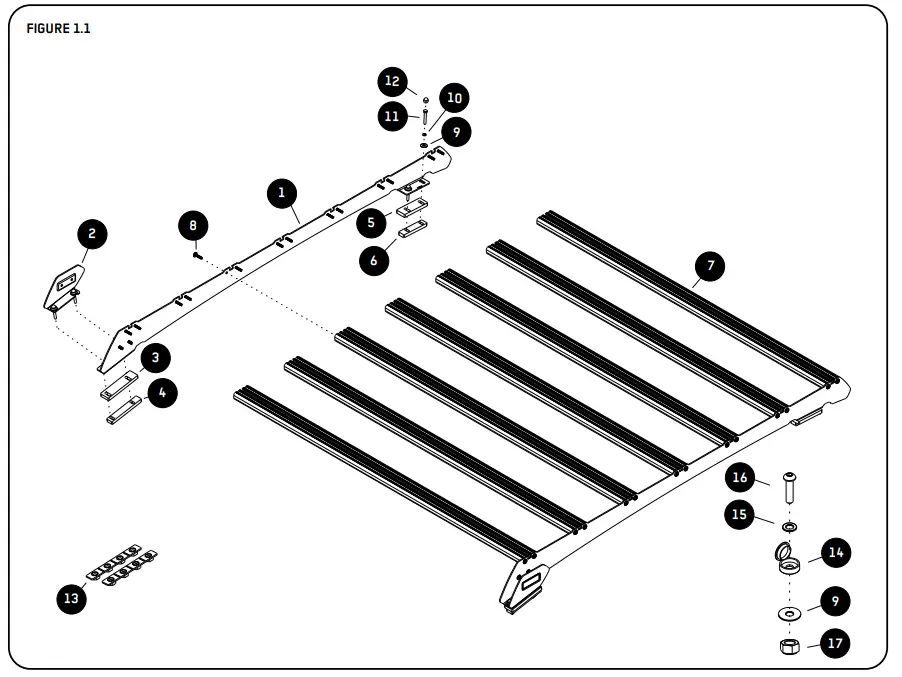 FRONT RUNNER KSFR002 Ford Ranger T6 Slimsport Roof Rack Kit  - TOOLS NEEDED 1