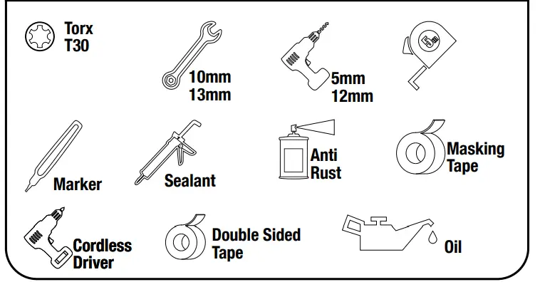 FRONT RUNNER KSFR002 Ford Ranger T6 Slimsport Roof Rack Kit  - TOOLS NEEDED