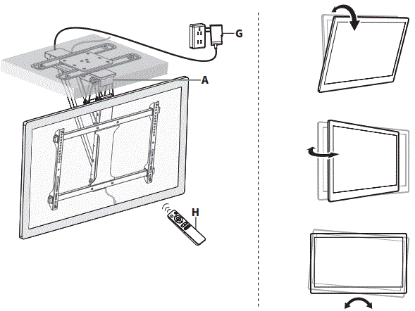 V I V O-MOUNT-E-FD70S-Black-Electric-Flip-Down-Swivel-Ceiling-TV-Mount-fig-22