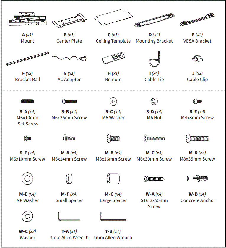 V I V O-MOUNT-E-FD70S-Black-Electric-Flip-Down-Swivel-Ceiling-TV-Mount-fig-5