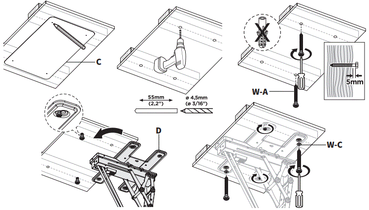 V I V O-MOUNT-E-FD70S-Black-Electric-Flip-Down-Swivel-Ceiling-TV-Mount-fig-9