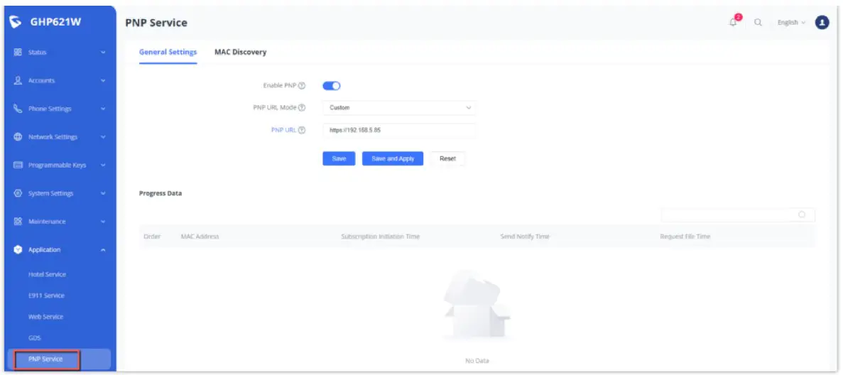 PNP Custom Configuration