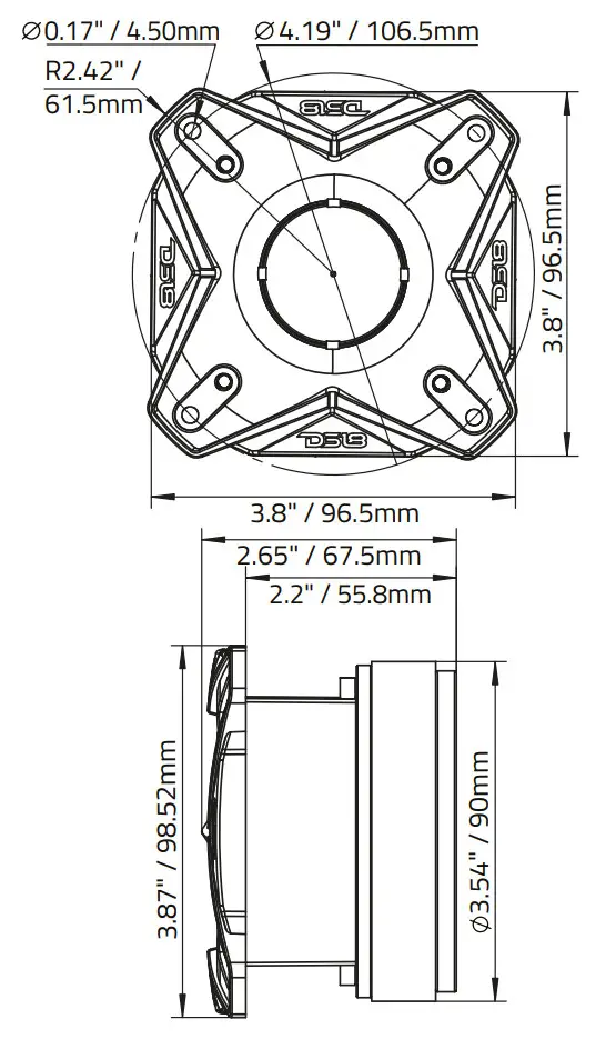 DS18 PRO-TWX3Ti 3.8 Inch Super Bullet Compression Tweeter with 1.5 Inch Titanium Voice Coil - MEDIDAS