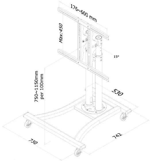 Neomounts-PLASMA-M1200-Floor-Stand-fig-1