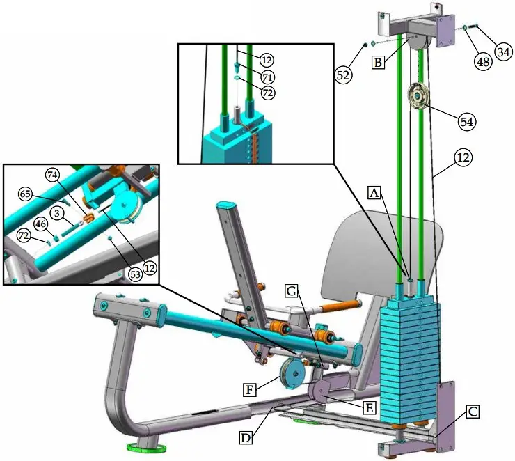 LEG PRESS CABLE ASSEMLY