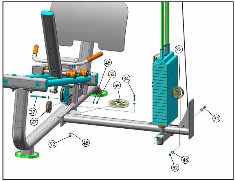 LEG PRESS CABLE ASSEMLY
