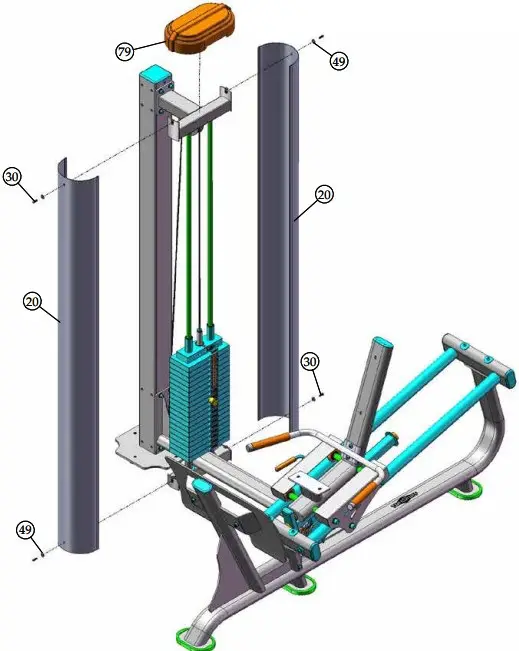 LEG PRESS CABLE ASSEMLY