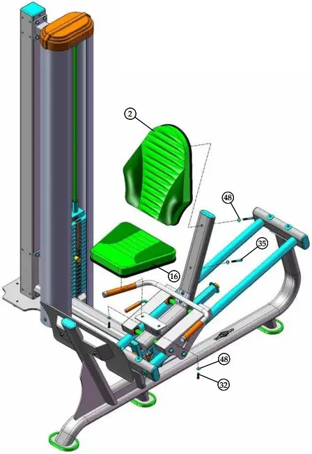 LEG PRESS CABLE ASSEMLY