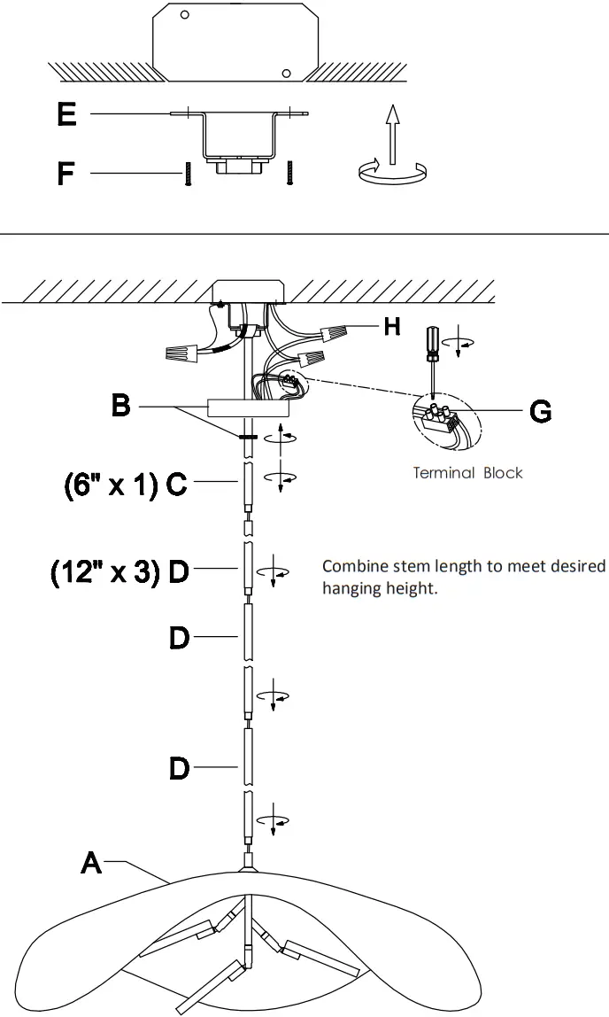 ET2 E24968 Carmen 32 Inch LED Pendant - PARTS 2