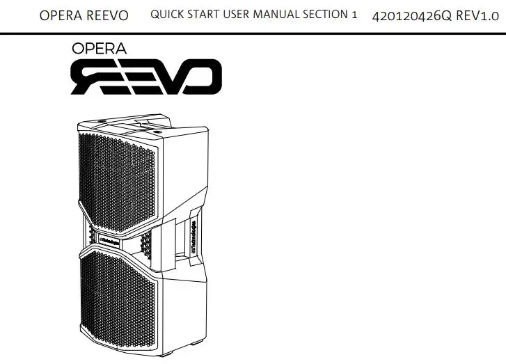dBTechnologies OPERA REEVO Doctor ProAudio User Manual