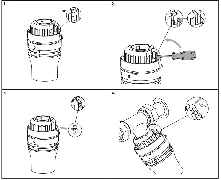 Danfoss 015G3392 Redia RA click Thermostatic Sensors - Installation6