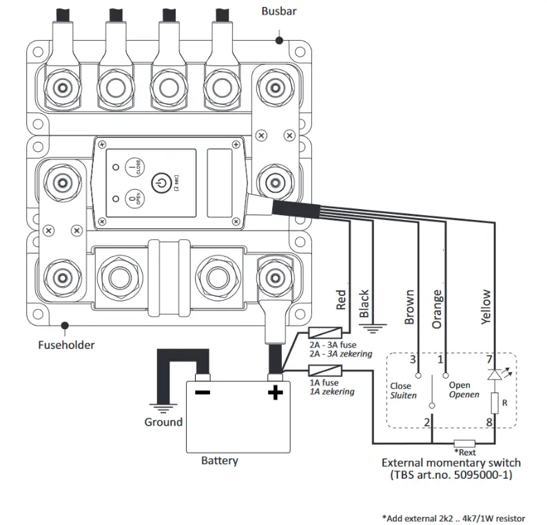 tbs electronics 48V 350A Remote Battery Switch - Main cable 1