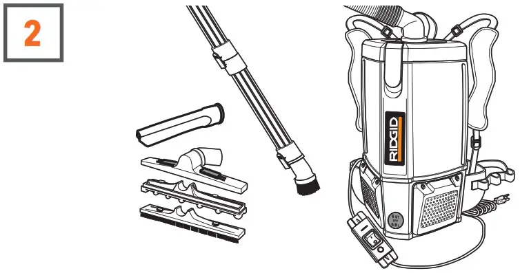 RIDGID HDB6000 NXT Backpack Vacuum Cleaner - ACCESSORY ASSEMBLY AND USE 2