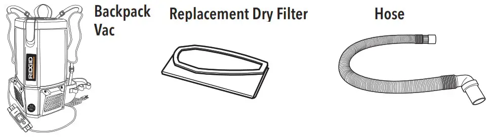 RIDGID HDB6000 NXT Backpack Vacuum Cleaner - CARTON CONTENTS 1