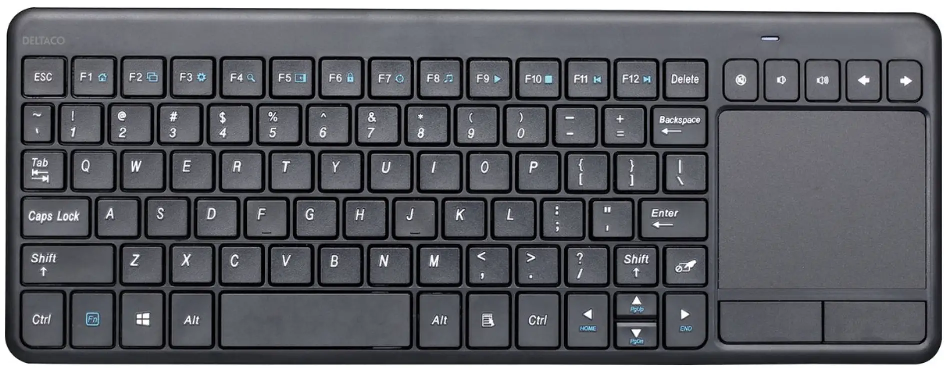 DELTACO TB-504-EN Wireless Mini Keyboard with Touchpad