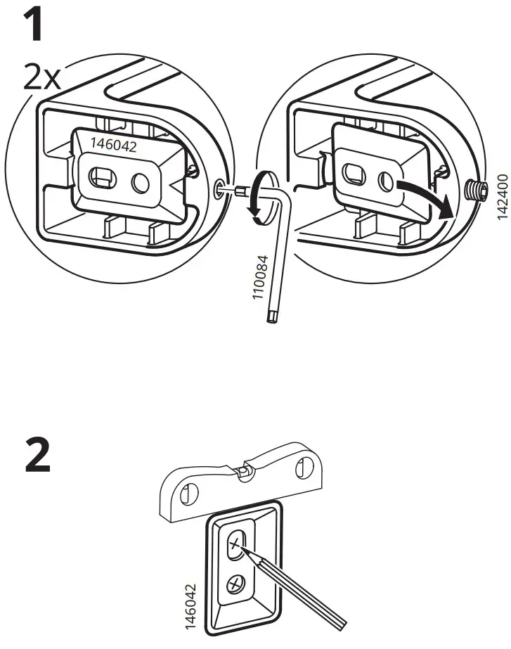 IKEA KALKGRUND Knob Hanger Chrome Plated - FIG 2