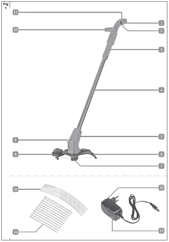 TEXAS EQUIPMENT GT1200 Battery Powered Grass Trimmer - fig 3