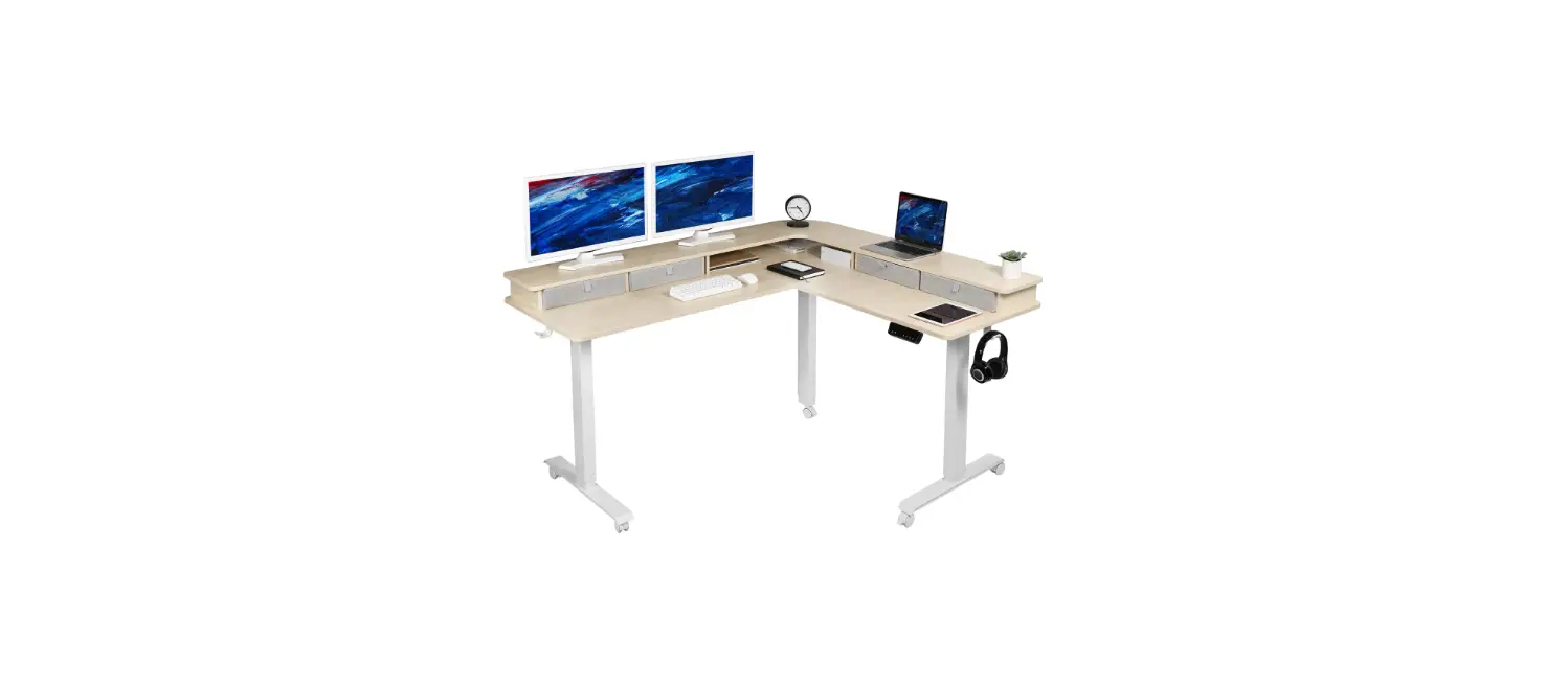 V I V O Desk-e3cvb-c-d-n-w Two Tier 63 X 55 Corner Electric Desk Instruction Manual