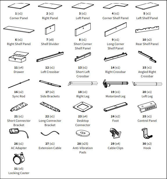 V I V O-DESK-E3CVB-C-D-N-W-Two-Tier-63-x-55-Corner-Electric-Desk-FIG-1
