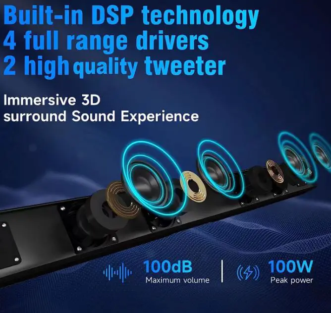 TREFAN Bluetooth Subwoofer Soundbar-fig- (1)