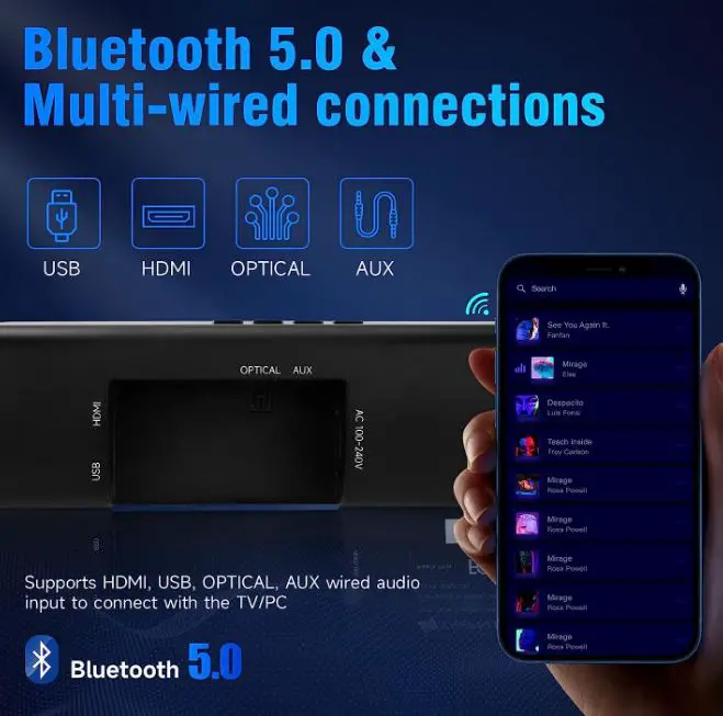 TREFAN Bluetooth Subwoofer Soundbar-fig- (2)