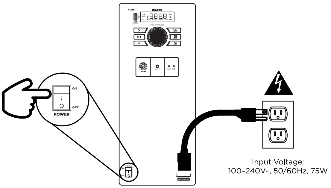 ION Pro Glow Ultra High Power Bluetooth Enabled Speaker - Figure