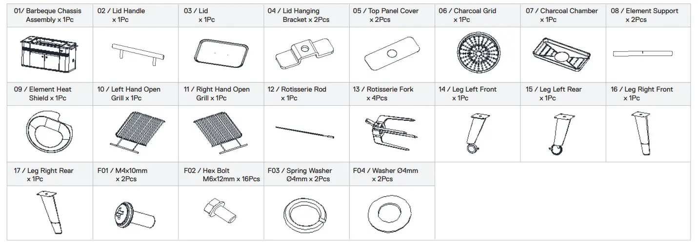 everdure HBCE3BUS Hub II Freestanding Charcoal Grill - INCLUDED