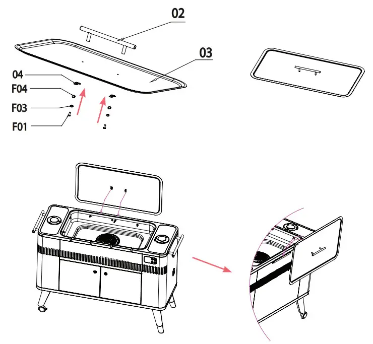 everdure HBCE3BUS Hub II Freestanding Charcoal Grill - STEP 01