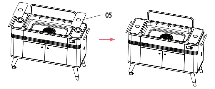 everdure HBCE3BUS Hub II Freestanding Charcoal Grill - STEP 03