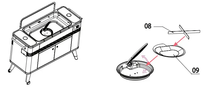 everdure HBCE3BUS Hub II Freestanding Charcoal Grill - STEP 04